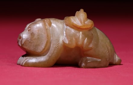 An Exquisite Gaogu Jade Bear Ornament