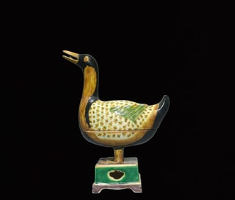 An Exquisite Biscuit Duck-Shaped Censer