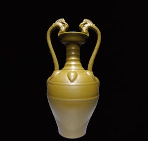 A Huge Chai yao Teadust Glazed Dragon Pattern Vase