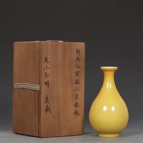 An Exquisite Yellow Glazed Vase