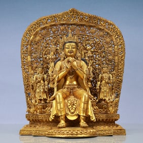 A Exquisite Gilt Bronze Statue of Avalokitesvara