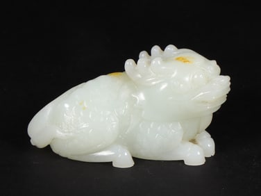 An Exquisite White Jade Kylin Ornament
