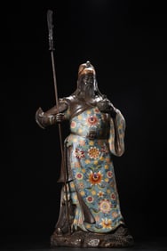An Exquisite Cloisonne Lotus Pattern Guan yu Ornament