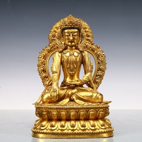 A Exquisite Gilt Bronze Statue of Avalokitesvara