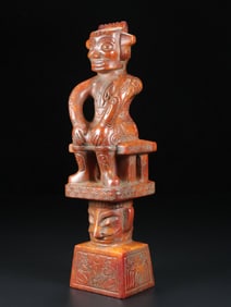 An Exquisite Archaic Jade Figure Ornament
