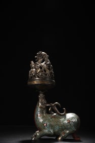 A Pair of Exquisite Cloisonne Deer-Shaped Censer
