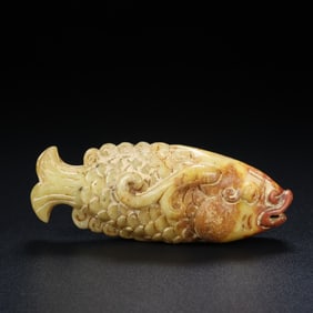 An Exquisite Archaic Jade Fish Ornament