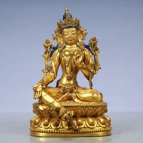 A Exquisite Gilt Bronze Statue of Avalokitesvara