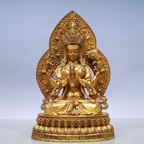 An Exquisite Gilt Bronze Statue of Gautama’s Mother