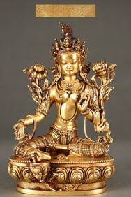 An Exquisite Gilt Bronze Statue of Tara
