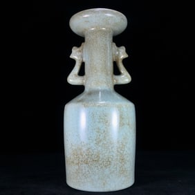 An Exquisite Ru yao Double-Ears Vase