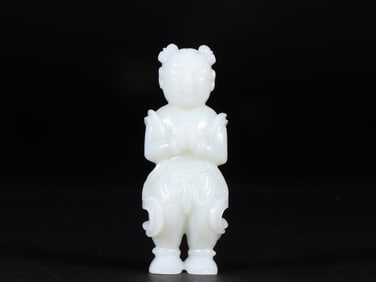 An Exquisite White Jade Figure Ornament
