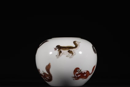 An Exquisite Famille-Rose Dog Pattern Water Pot