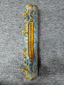A Chinese Hand Scroll Ink Painting of Character and Story on Silk
