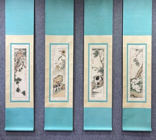 A Chinese Vertical Scroll Ink Painting of Animal on Paper