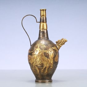A Exquisite Gilt Silver Character and Story Pattern Ewer
