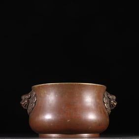 An Exquisite Bronze Double-Ears Censer