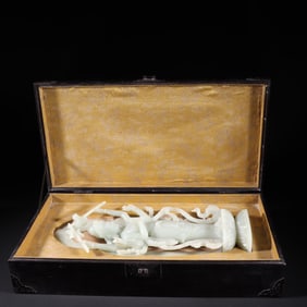 An Exquisite White Jade Statue of Bodhisattva