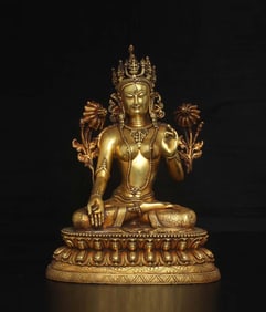 An Exquisite Gilt Bronze Statue of Tara
