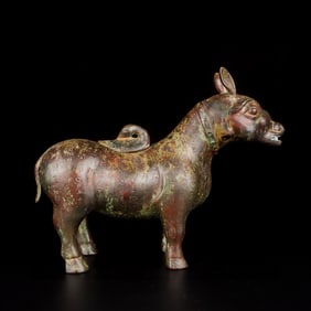 A Exquisite Bronze -With Inscription Auspicious Beast Ewer