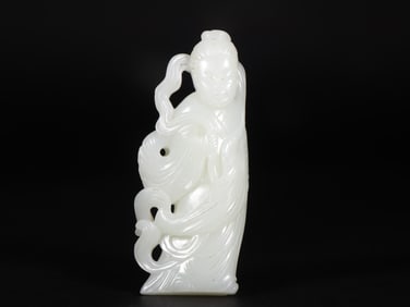 An Exquisite White Jade Figure Ornament