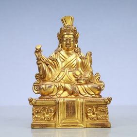 A Exquisite Gilt Bronze Statue of Guru