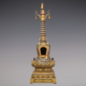 A Exquisite Gilt Silver Pagoda