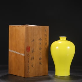 An Exquisite Yellow Glazed Vase