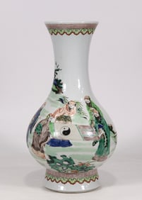 An Exquisite Wucai Character and Story Pattern Vase