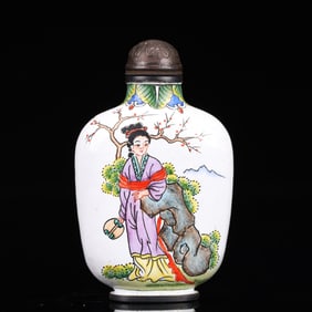 An Exquisite Painted Enamel Figure Pattern Snuff Bottle