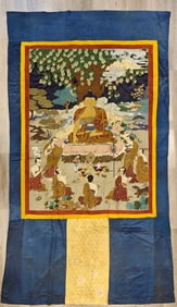 Brocade Sakyamuni thangka