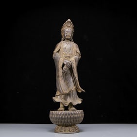 A Solemn Bronze Statue of Avalokitesvara