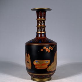 An Exquisite Ru yao Painted Color Character and Story Pattern Vase