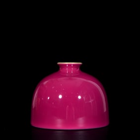 An Exquisite Ruby Red-Glazed Painted Gold Vase