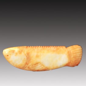 A Rare White Jade Fish Ornament