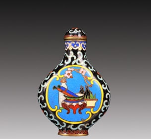 A Gorgeous Cloisonne 'Stationery' Snuff Bottle
