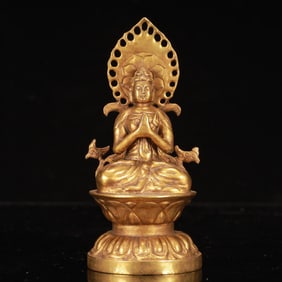 An Exquisite Gilt Bronze Statue of Avalokitesvara