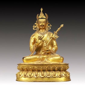 A Solemn Gilt Bronze Statue of Vajra