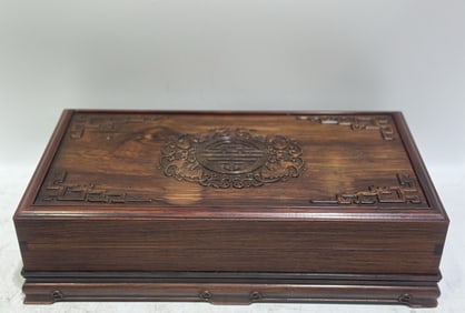 A Huge Huanghuali wood Bats and Peach Pattern Box