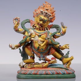 An Exquisite Coppery Painted Color Statue of Vajra