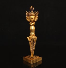 An Exquisite Gilt Bronze Vajry Pestle Ornament