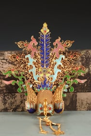 An Exquisite Gilt Bronze Inlaid Gems Hair Band