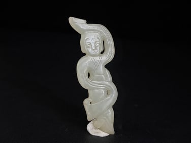 An Exquisite White Jade Figure Ornament