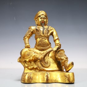 A Exquisite Gilt Bronze Guan yu