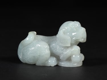 An Exquisite Jadeite Dog Ornament