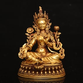 An Exquisite Gilt Bronze Statue of Tara