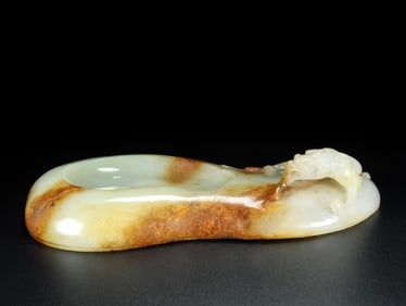 An Exquisite Archaic Jade Auspicious Beast Pattern Inkstone
