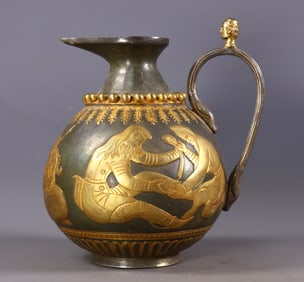 An Exquisite Gilt Bronze Character and Story Pattern Ewer
