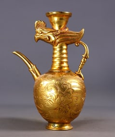An Exquisite Gilt Bronze Lotus Pattern Ewer