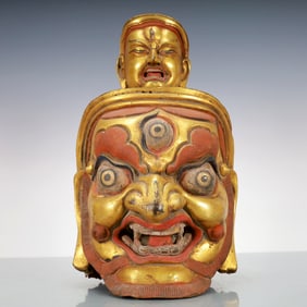 A Exquisite Gilt Bronze Buddha head